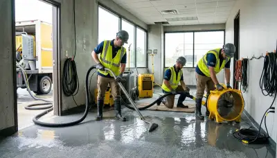 Emergency water removal technician in Honolulu, HI helping dry a water-damaged home
