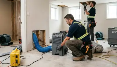 Structural drying equipment in a Honolulu, HI home for water damage restoration