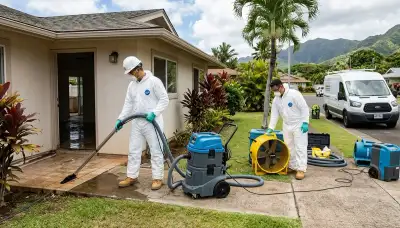Honolulu, HI water damage restoration team inspecting property for water damage cleanup