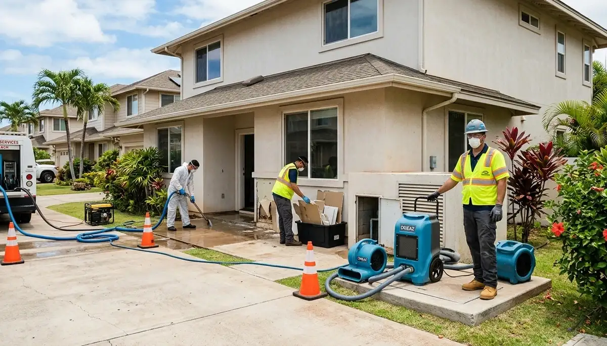 Water damage restoration team serving Honolulu, HI for residential and commercial properties