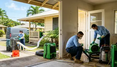 Water damage restoration team in Honolulu, HI providing emergency cleanup and drying services