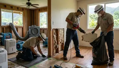 Water damage restoration team in Honolulu, HI providing emergency cleanup and repair