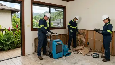 Water damage restoration team in Honolulu, HI providing fast emergency cleanup and drying services