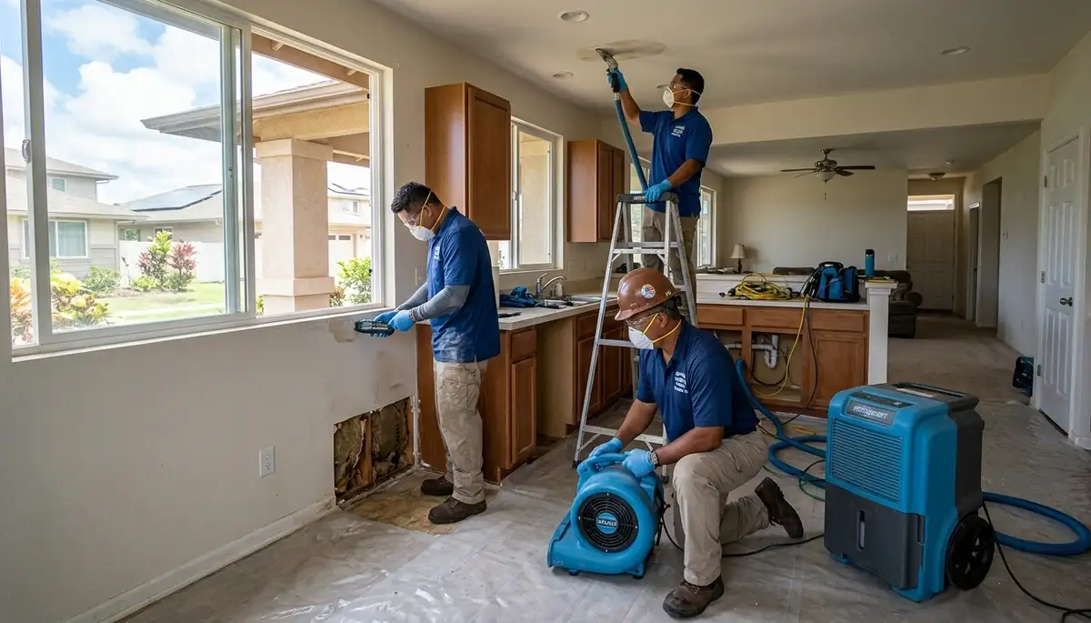 Water damage restoration team serving Honolulu, HI for emergency cleanup and repair