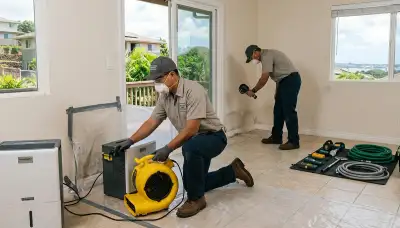 Water damage restoration team in Honolulu, HI providing emergency cleanup and repairs