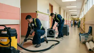 Water damage restoration team serving Honolulu, HI at a local business site