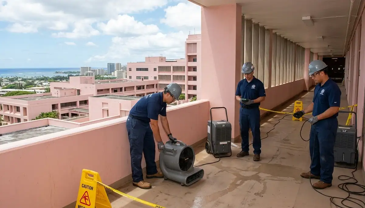 Water damage restoration team in Honolulu, HI providing fast cleanup and repair services