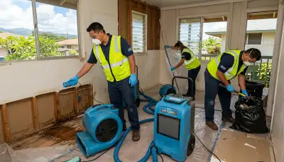 Water damage restoration team in Honolulu, HI providing emergency cleanup and repair services