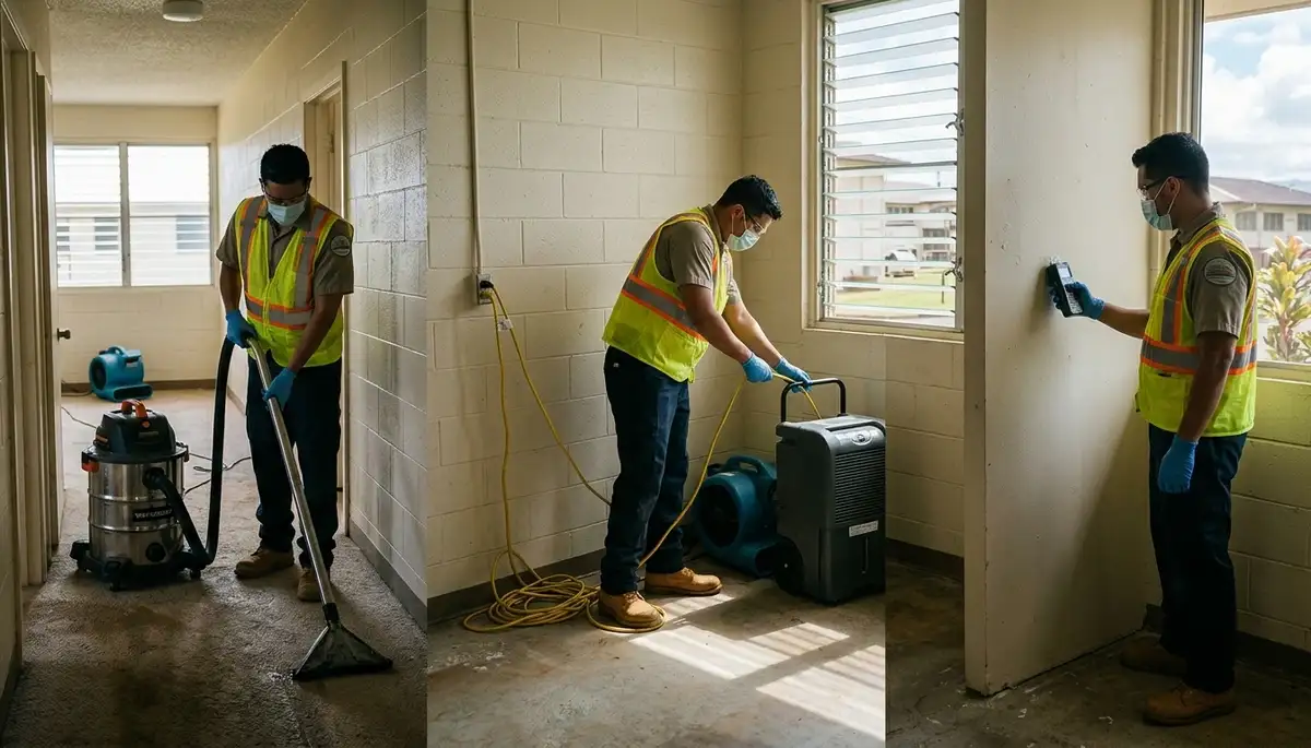 Honolulu, HI water damage restoration team providing fast home and business cleanup services